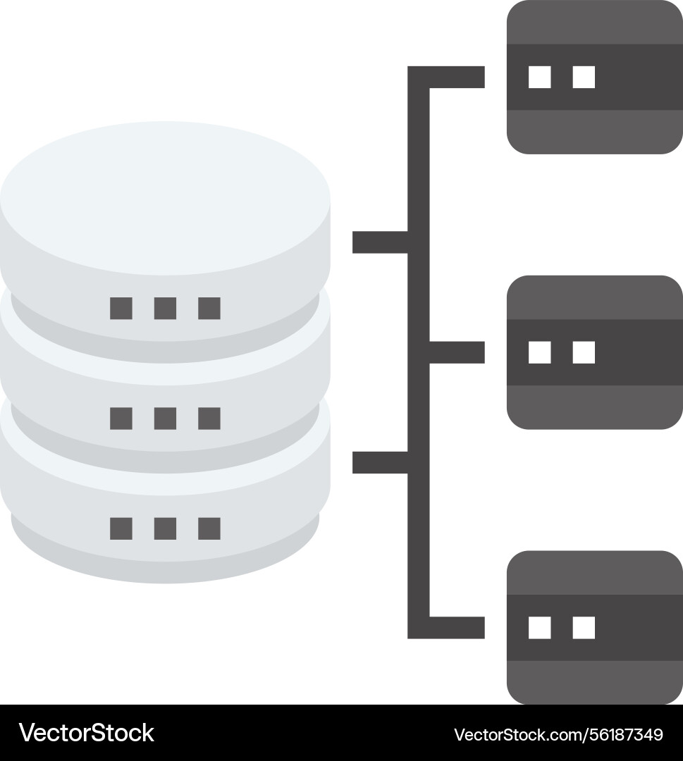 Database architecture flat web icon Database architecture flat web icon vector image