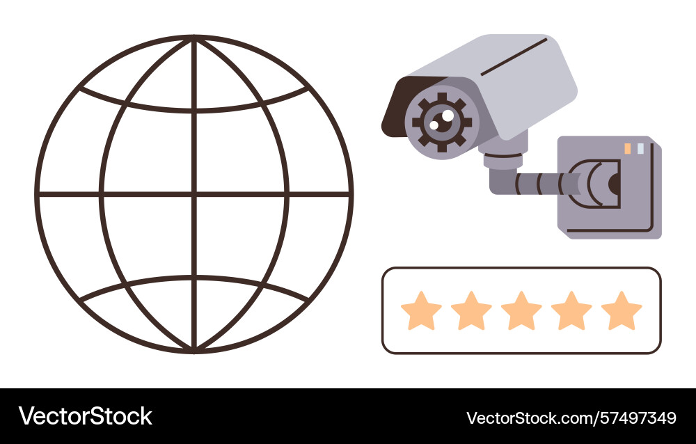 Global security monitoring with high-quality Global security monitoring with high-quality vector image