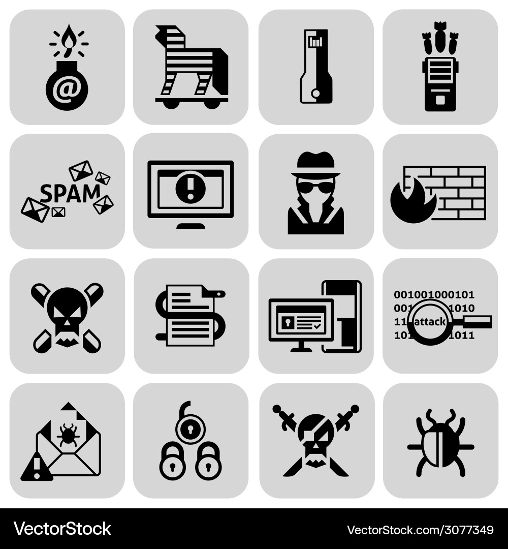 Hacker Icon Set vector image