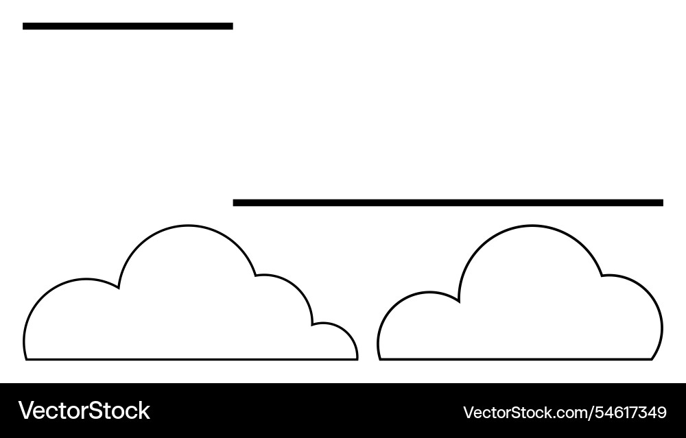 Minimalistic clouds with horizontal lines Minimalistic clouds with horizontal lines vector image