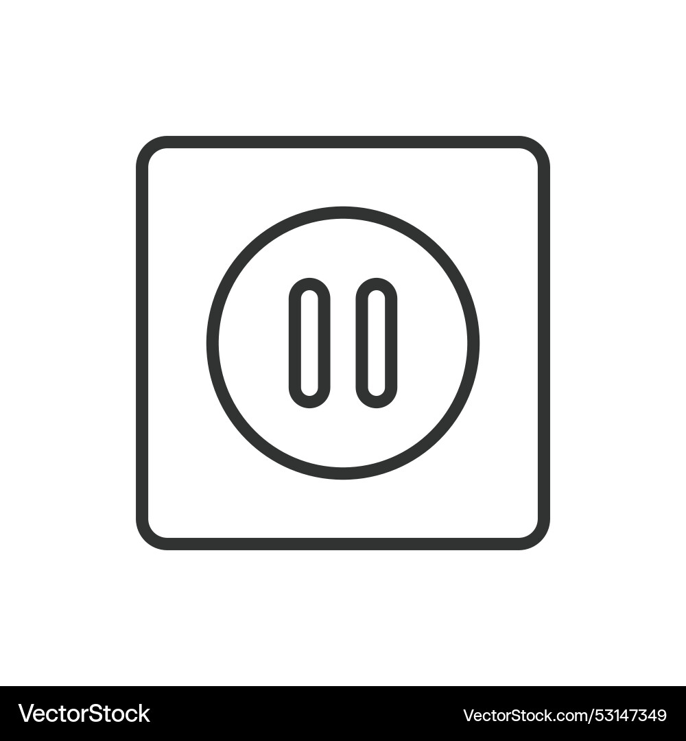 Pause in line design stop break hold rest vector image