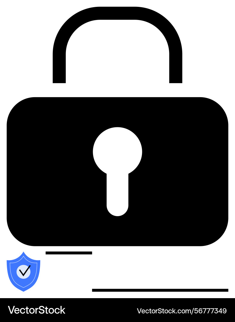 Secure padlock with verification shield Secure padlock with verification shield vector image