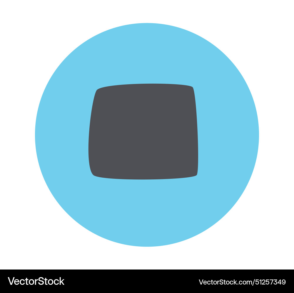 Stop button in flat design interface sign Vector Image