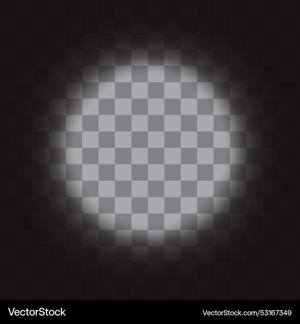 Transparent light effect glowing white spotlight Vector Image
