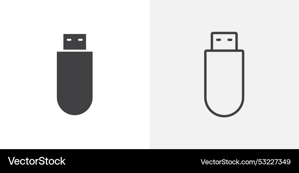 Usb icon flat and simple set design Usb icon flat and simple set design vector image