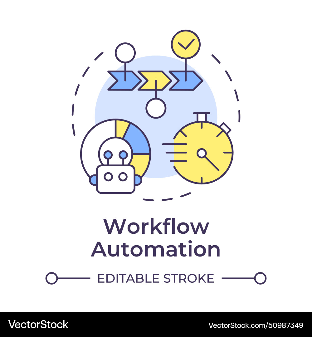 Workflow automation multi color concept icon Vector Image