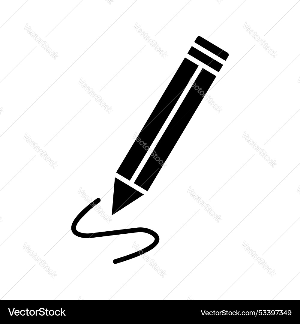 Write line icon isolated on white background Vector Image