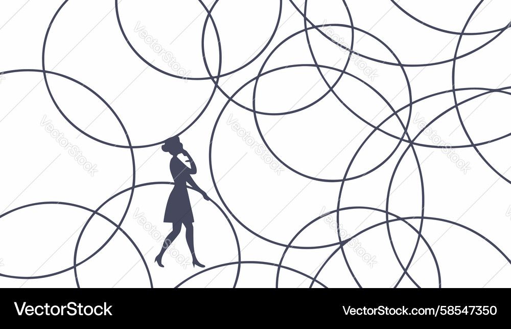 Complex Overlapping Circular Lines Vector Image