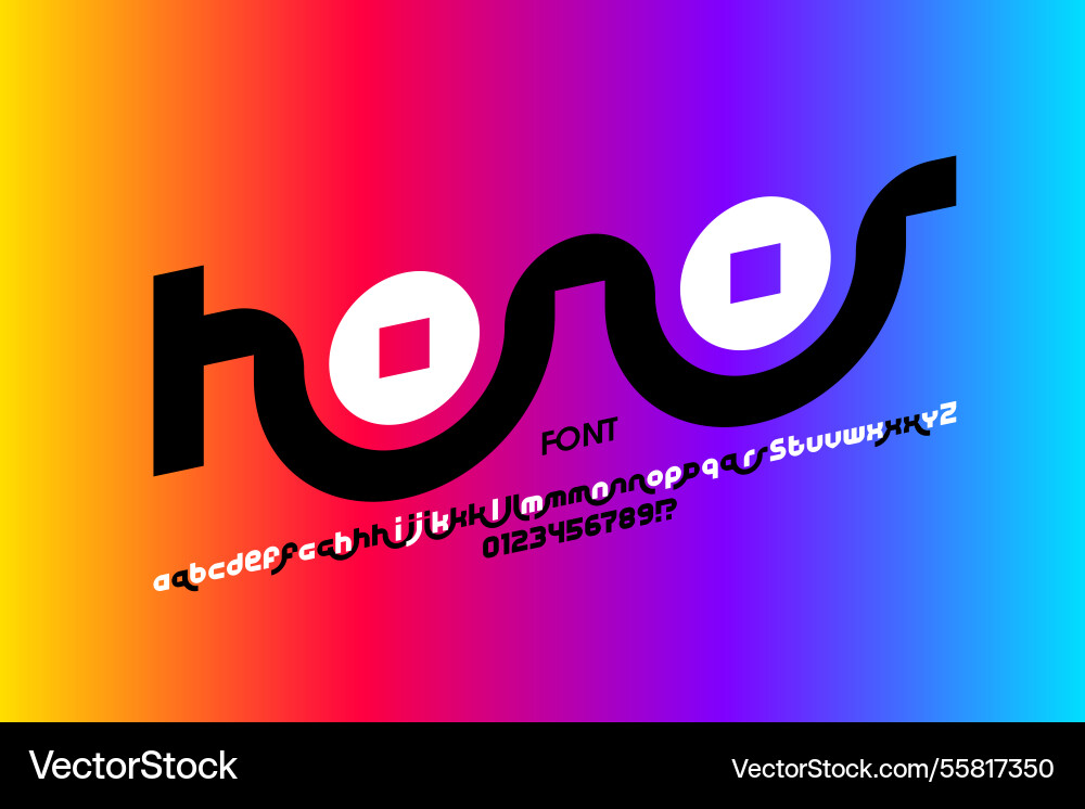 Elegant Linked Font Art Vector Image
