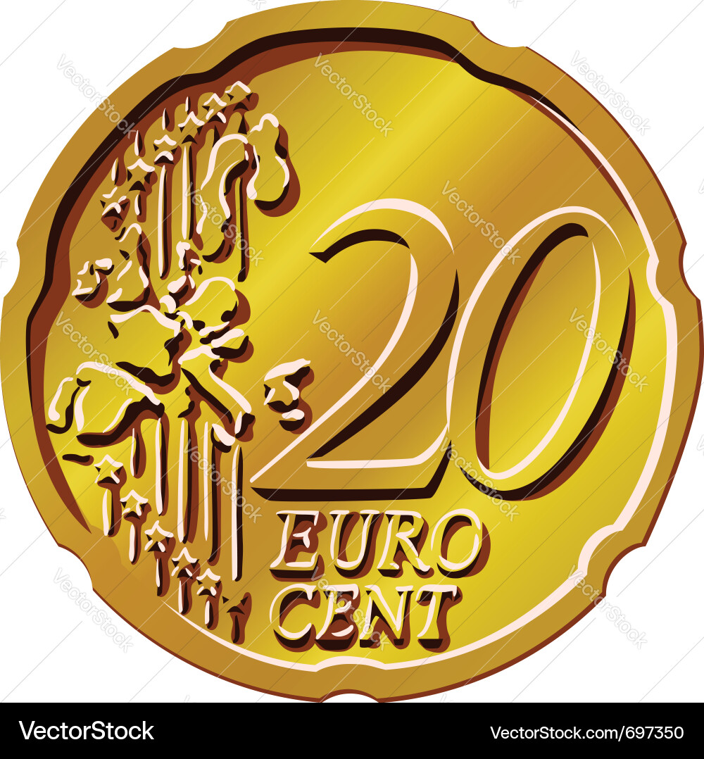 Gold euro cent (697350) – Royalty-Free Vector | VectorStock