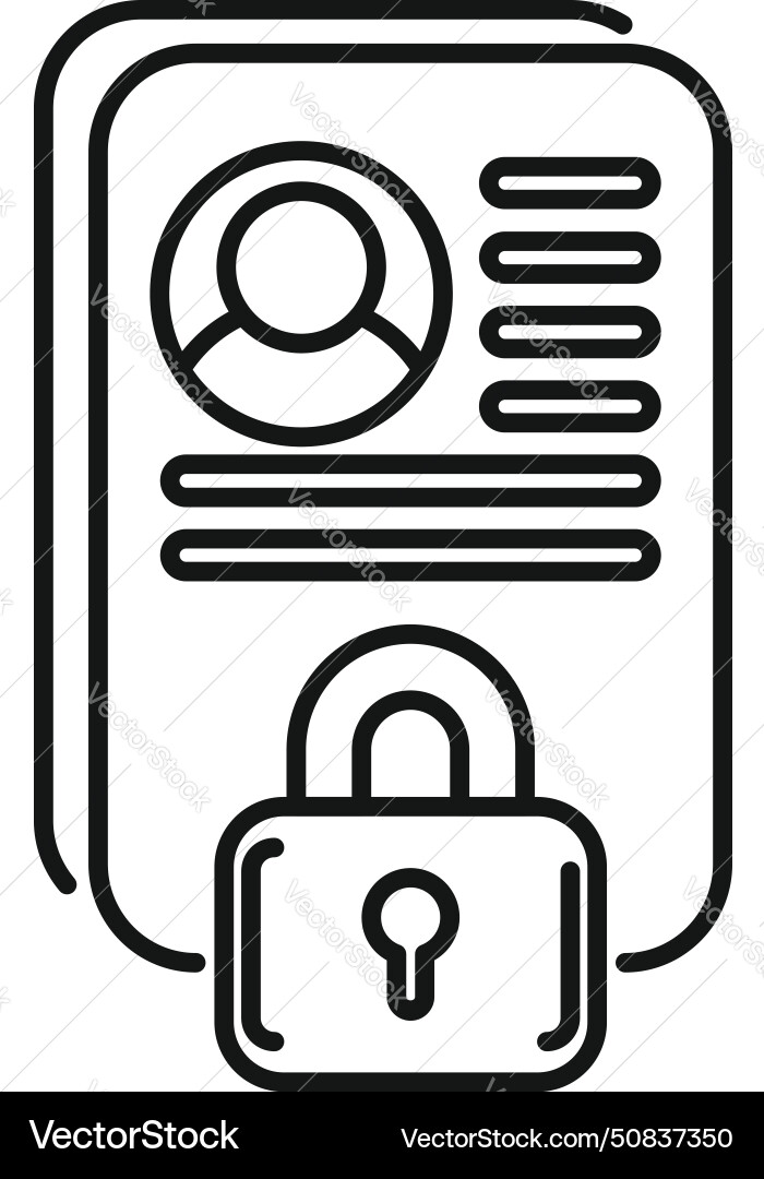 Lock online document icon outline password Lock online document icon outline password vector image
