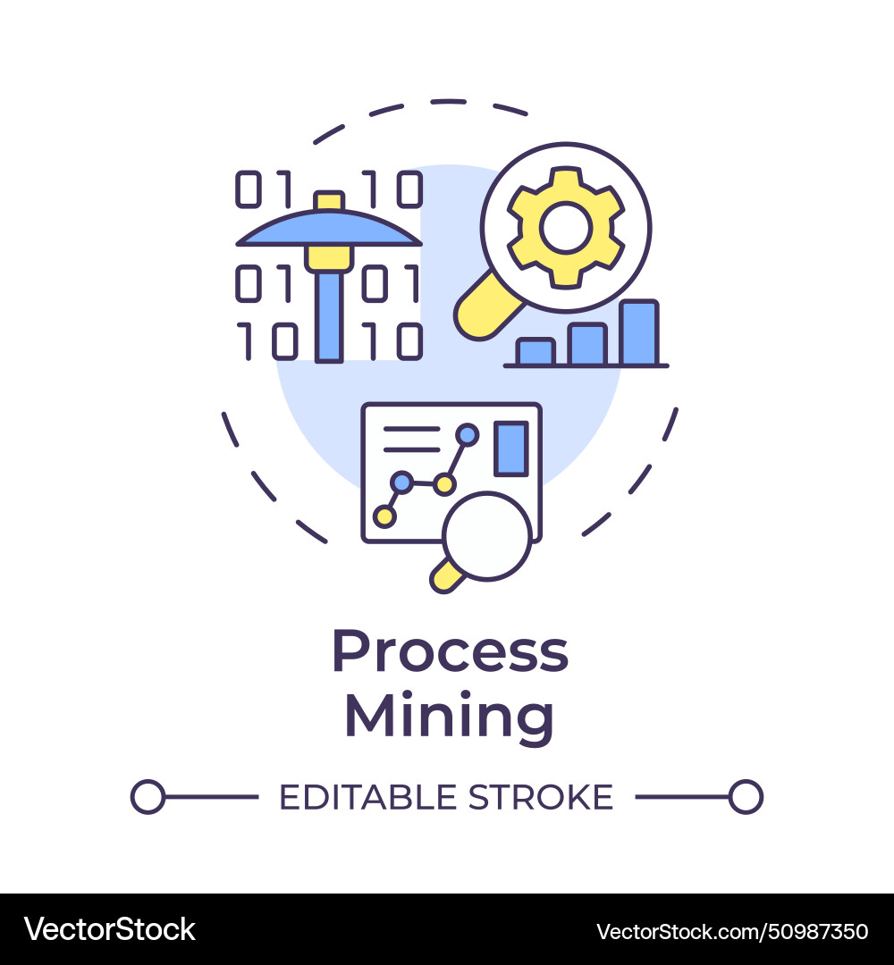 Process mining multi color concept icon Process mining multi color concept icon vector image