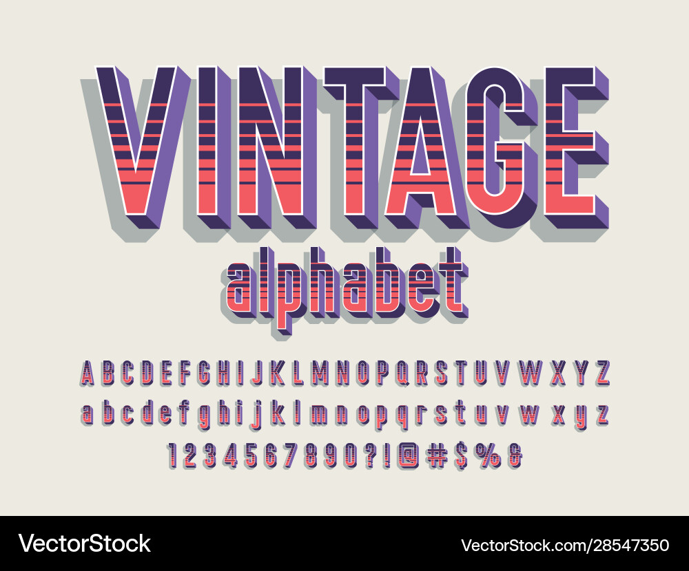 Retro font Retro font vector image