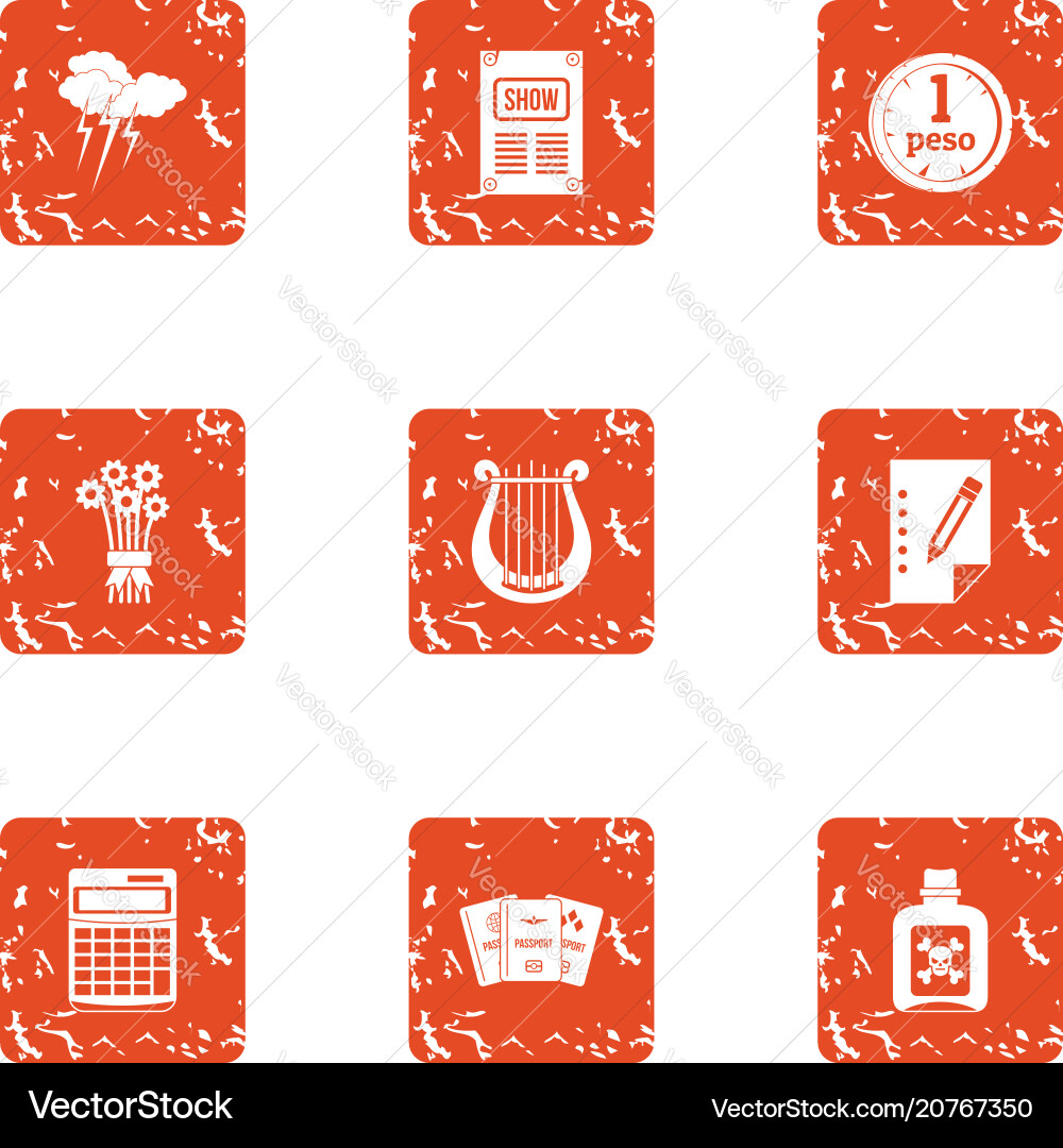 Technical documentation icons set grunge style Technical documentation icons set grunge style vector image