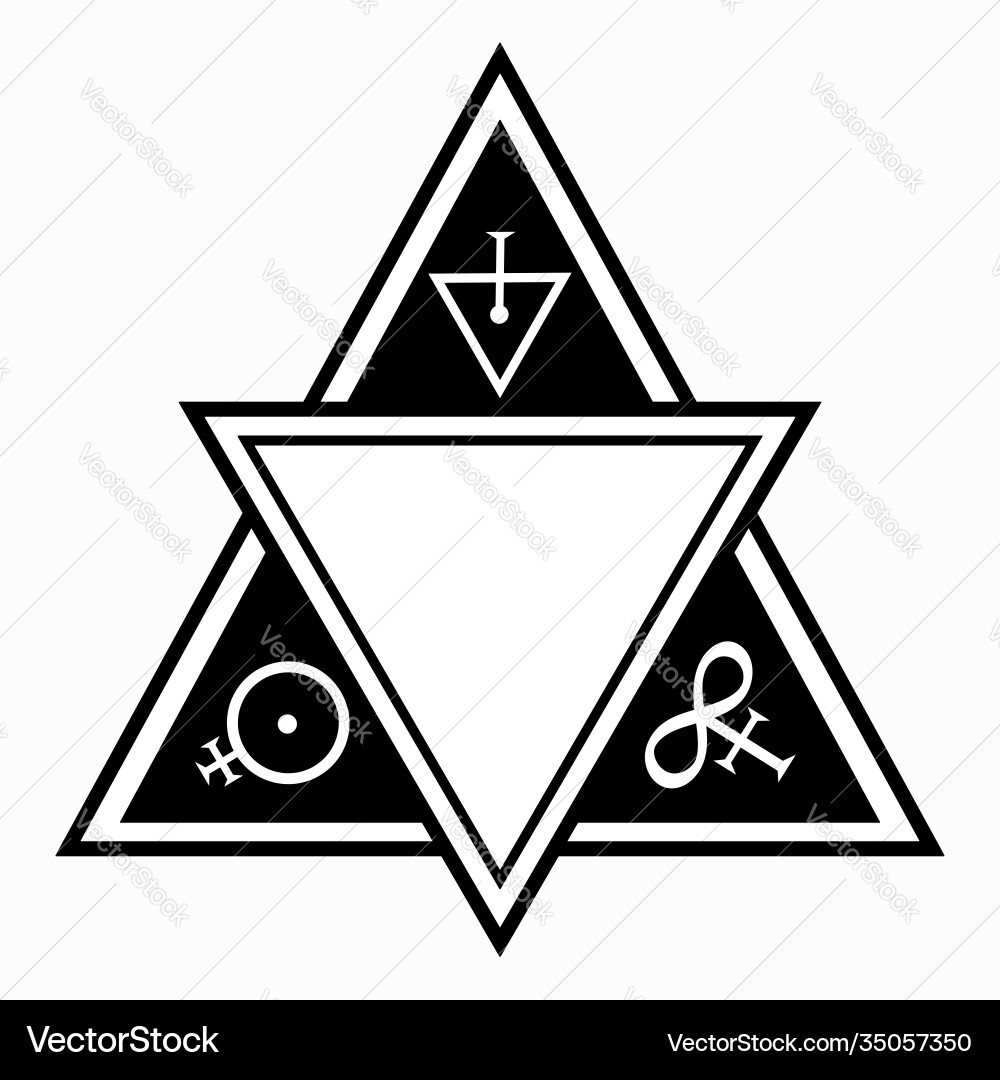 Triangular composition with esoteric symbols vector image