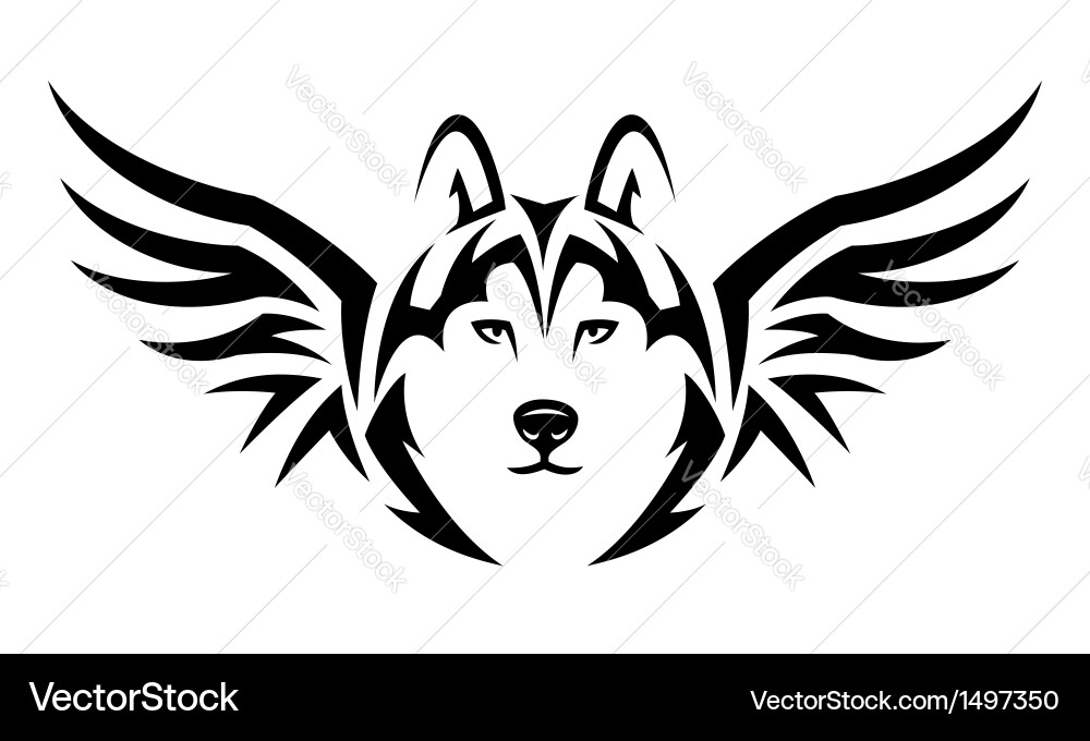 Tribal Wolf Flying vector image