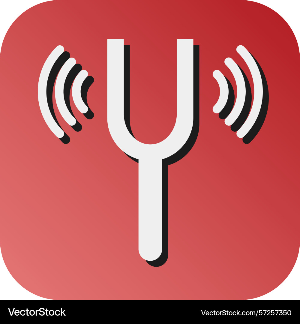 Tuning fork glyph gradient background icon Vector Image