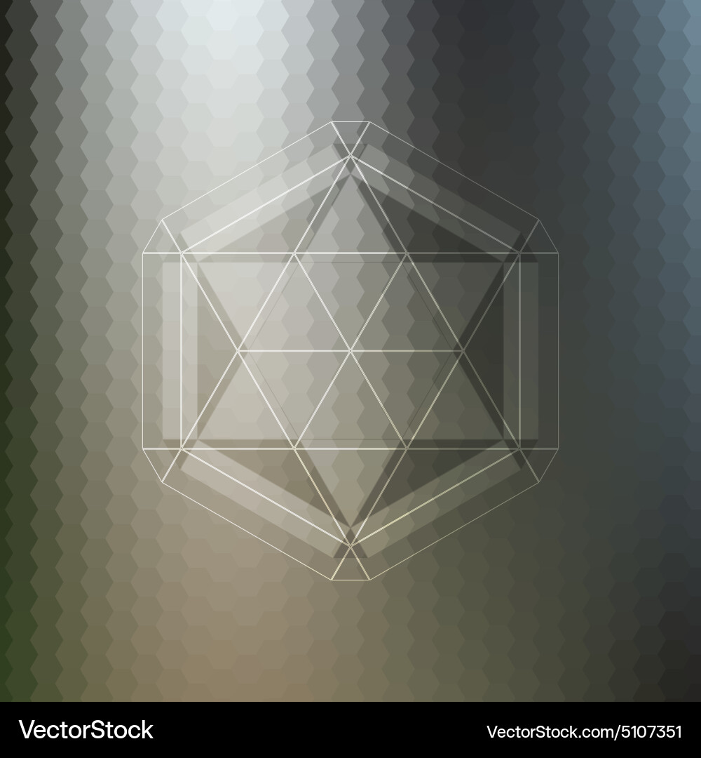 Abstract pattern on blurred hexagonal background vector image