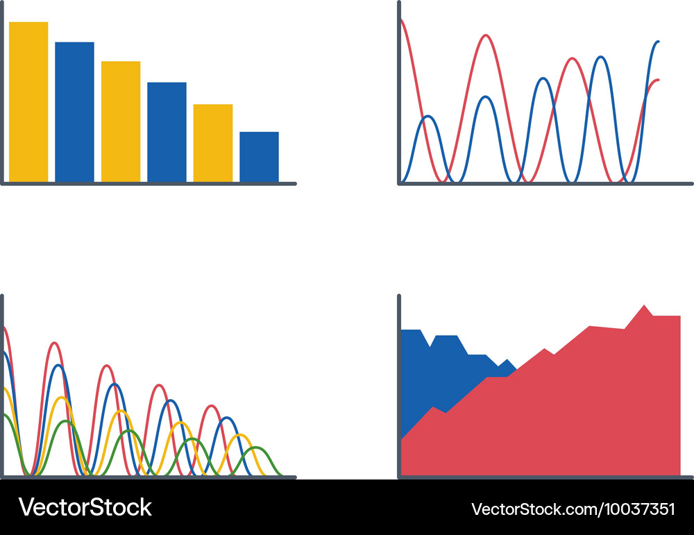 Business data graph analytics Vector Image