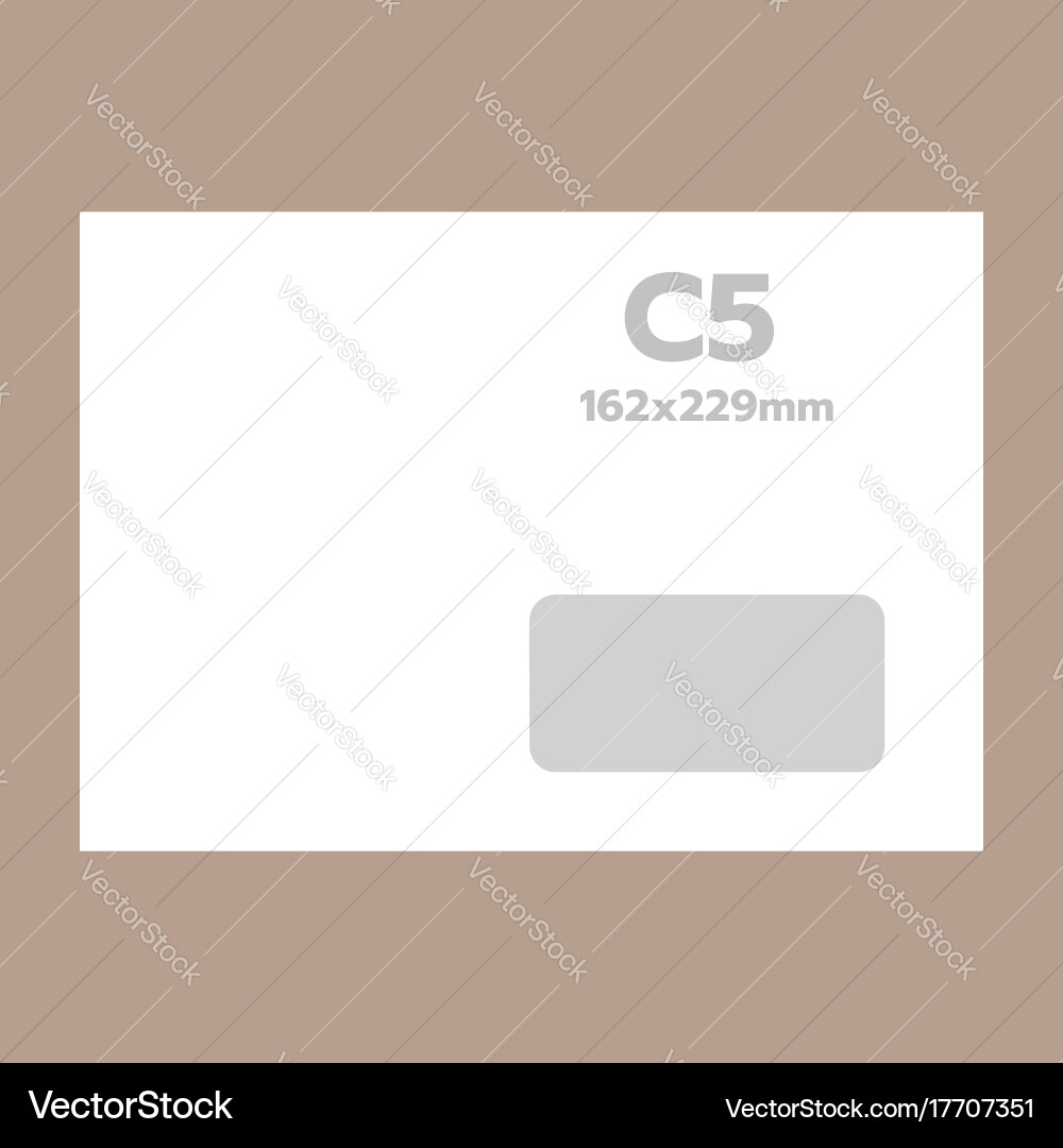 C5 Envelope Mockup - Realistic Style Vector Image