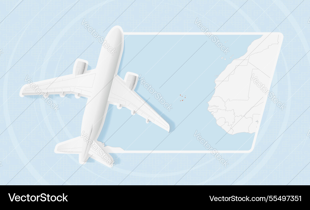 Cape verde travel with plane and national flag Cape verde travel with plane and national flag vector image