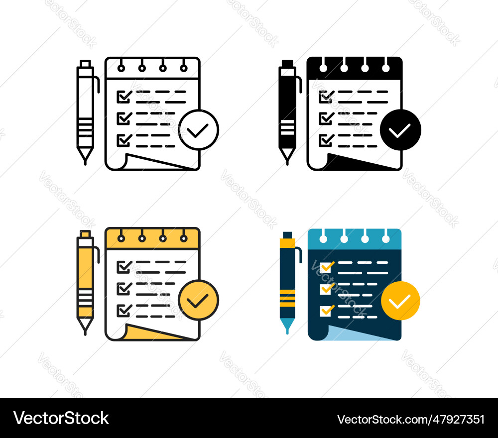 Checklist icon element design in 4 style line Checklist icon element design in 4 style line vector image