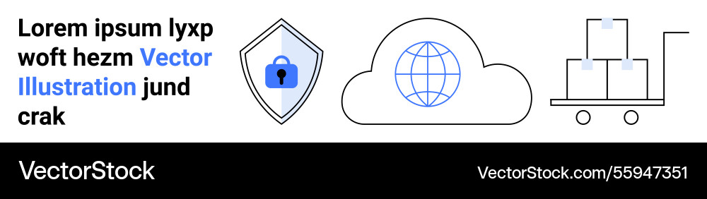 Cloud data security with global access Cloud data security with global access vector image