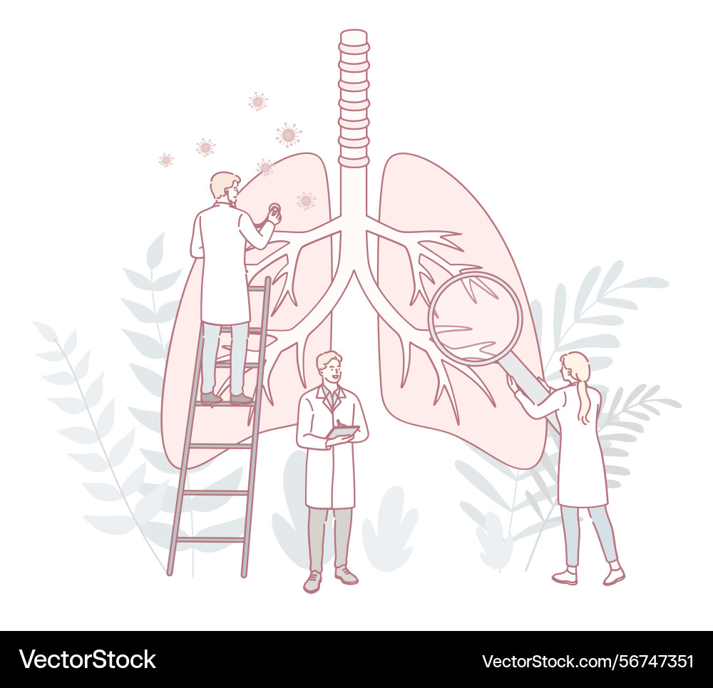 Comprehensive medical research on lung health Vector Image