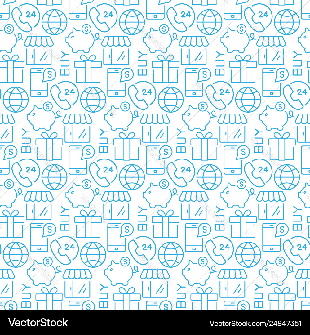 Seamless pattern with icons e- commerce items Seamless pattern with icons e- commerce items vector image