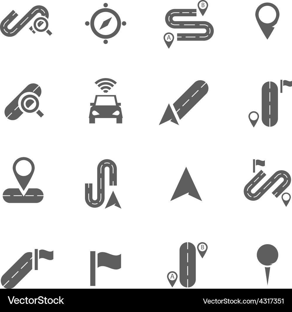Set of navigation icons Vector Image
