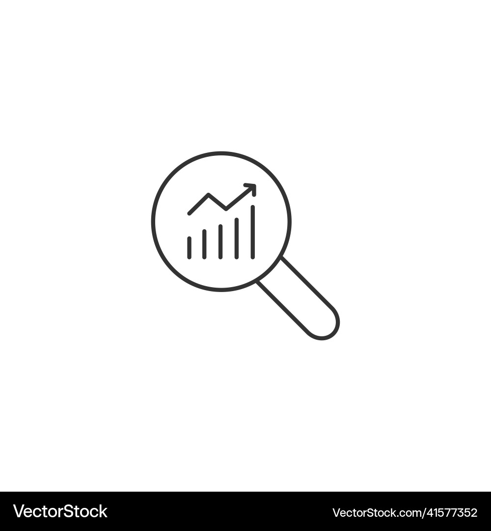 Analysis overview data inspection line icon Analysis overview data inspection line icon vector image