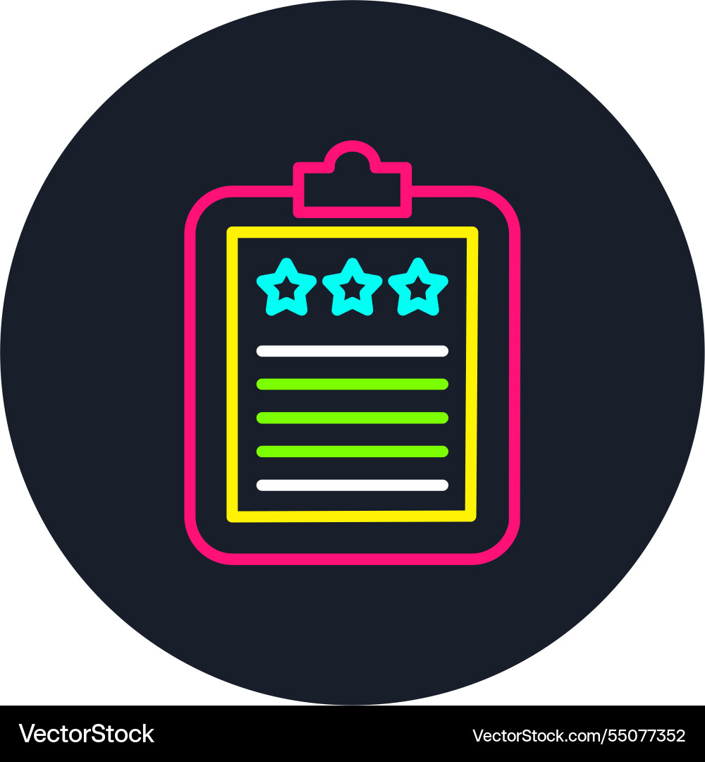 Check list line multi color icon vector image