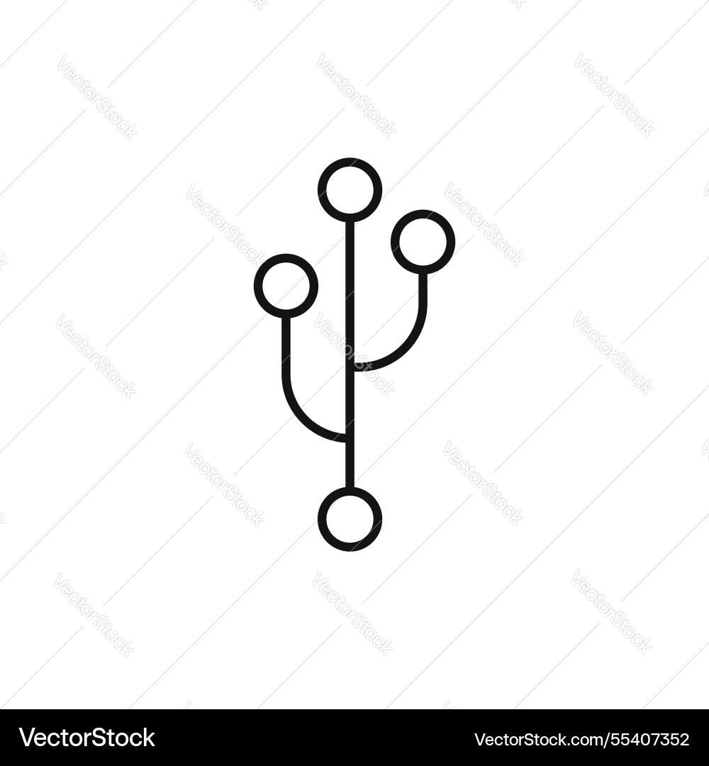 Code-Verzweigungssymbol einfache dünne Linie Code-Verzweigungssymbol einfache dünne Linie vektorbild