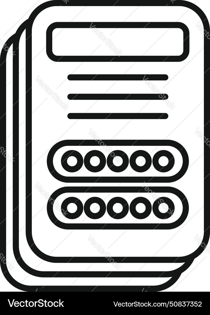 Document password icon outline access Document password icon outline access vector image