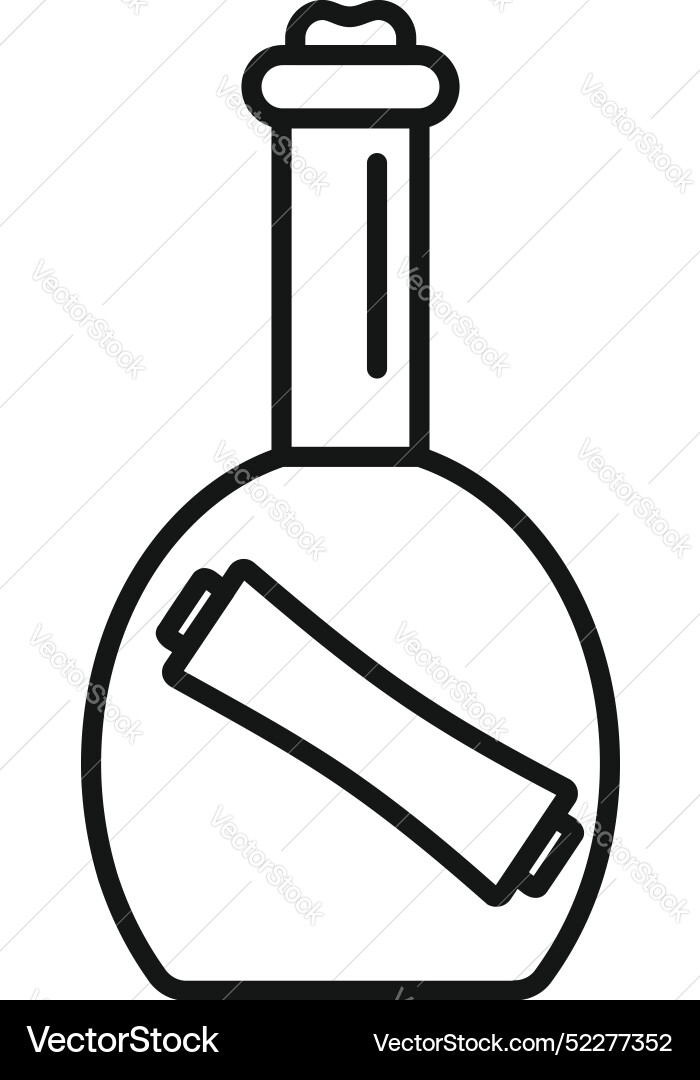 Message in a bottle with cork showing scroll vector image