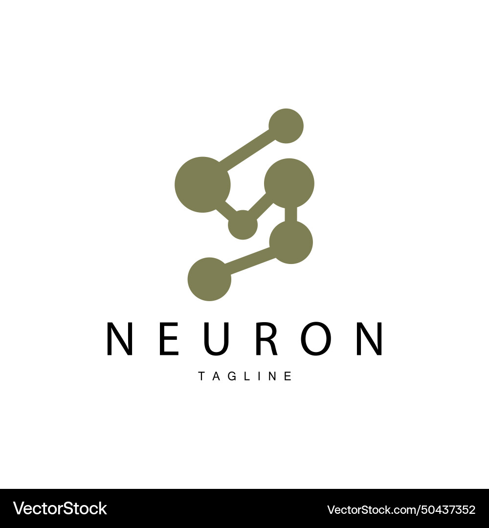 Neuron logo cel dna network and particle Vector Image
