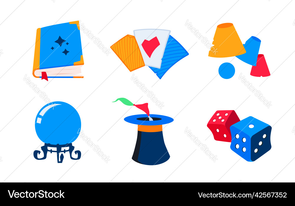 Performance and illusion - flat design style icons Performance and illusion - flat design style icons vector image