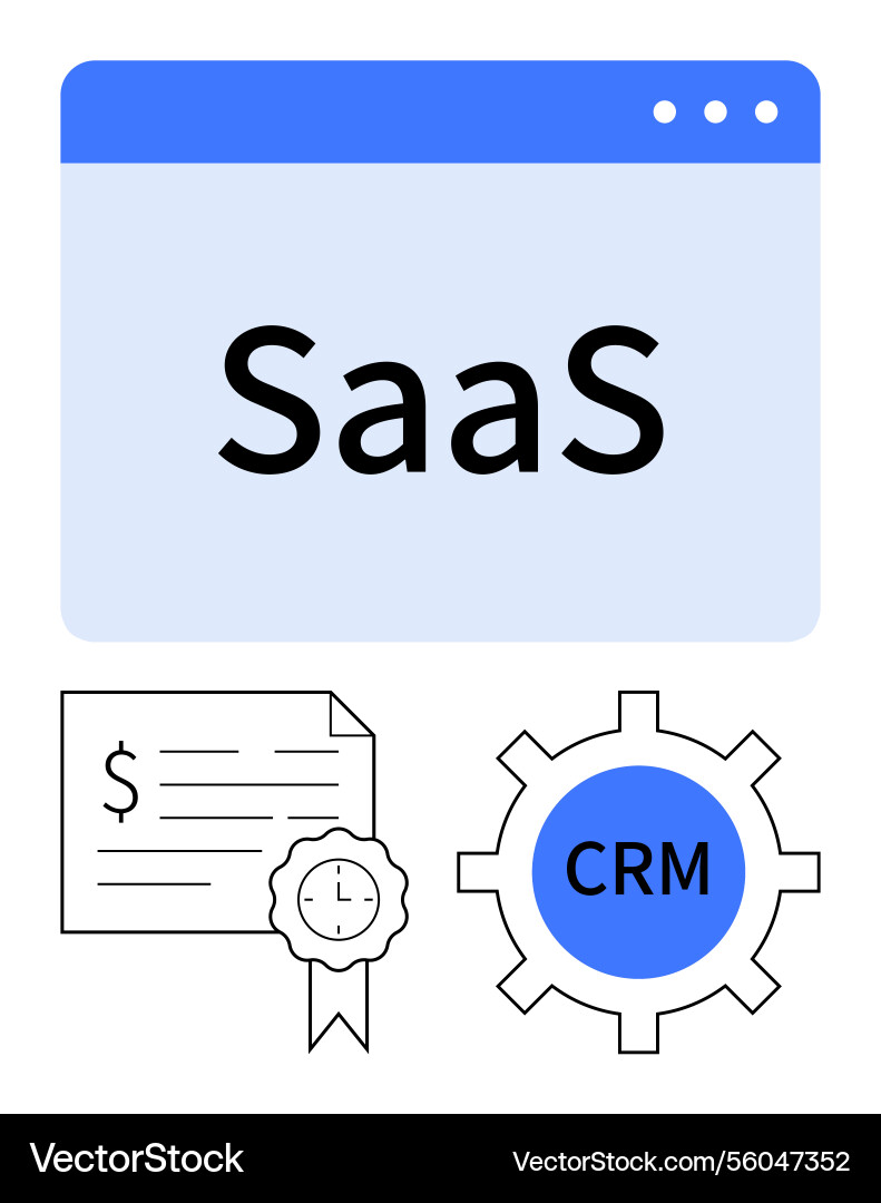 Saas and crm integration highlighted Vector Image