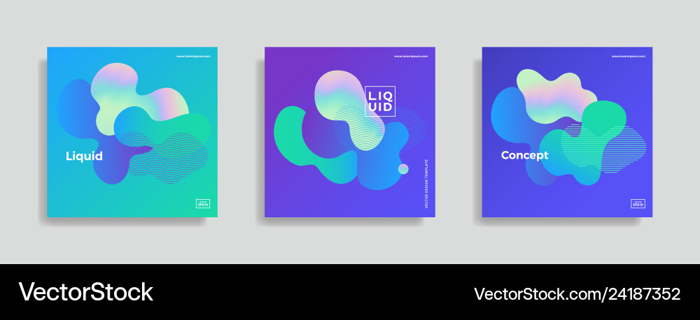 Trendy design templates with fluid gradient shapes Trendy design templates with fluid gradient shapes vector image