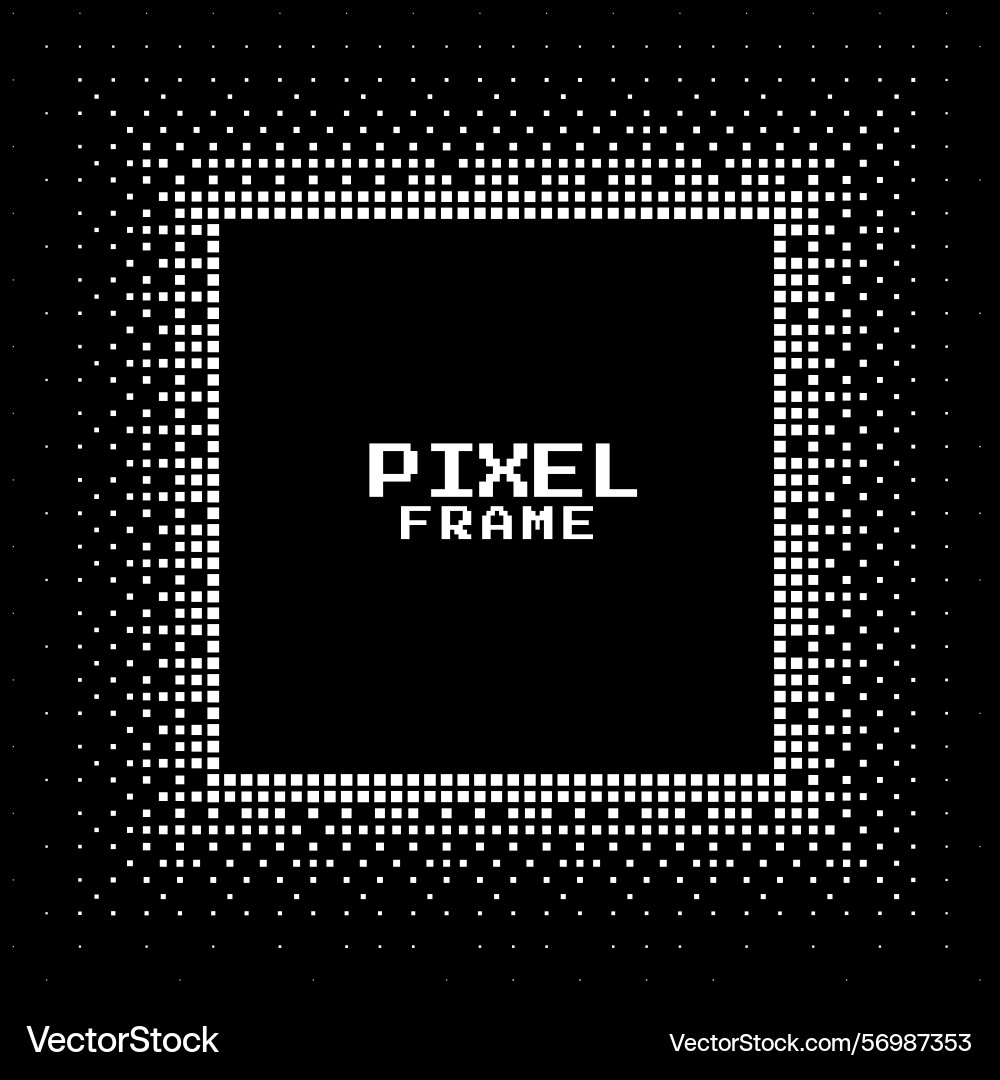 Abstract pixel texture dotted frame background vector image