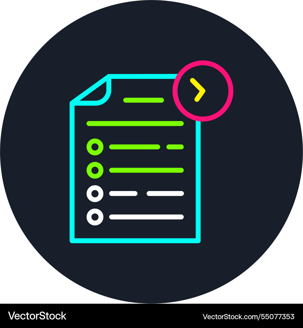 Checklist line multi color icon Vector Image