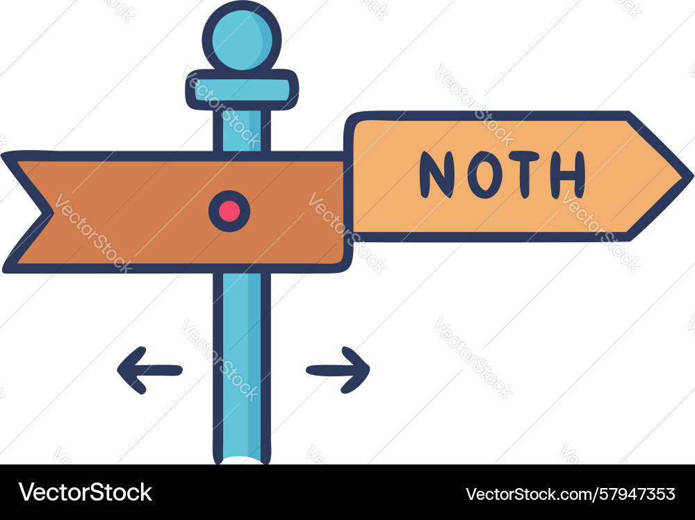 Directional Signpost - Split Path Vector Image