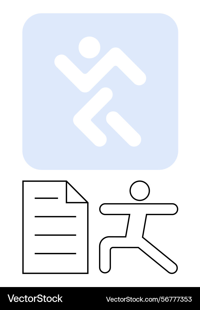 Person running with a document symbolizing action Vector Image