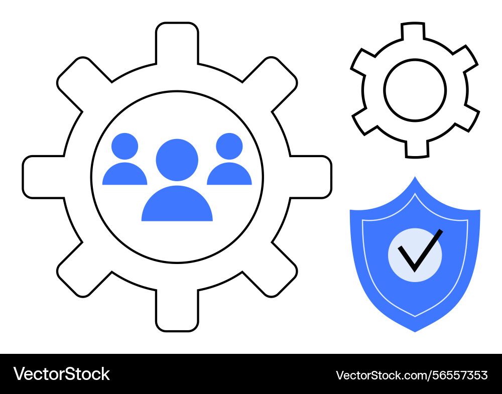 Team management integration and secure operations Team management integration and secure operations Vector Image