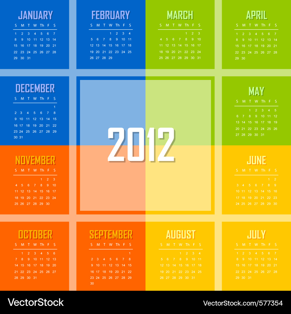 2012 Calendar Vector Image
