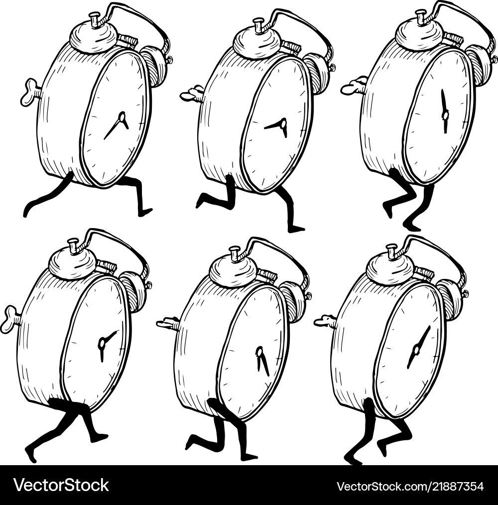Alarm Clock Run Sequence vector image