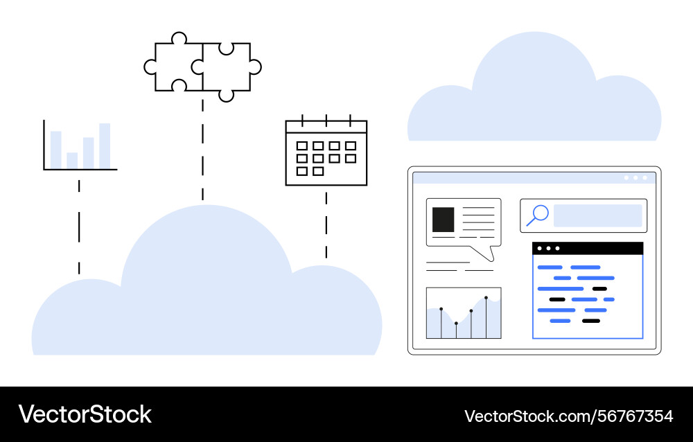 Cloud-based tools for data collaboration Cloud-based tools for data collaboration vector image