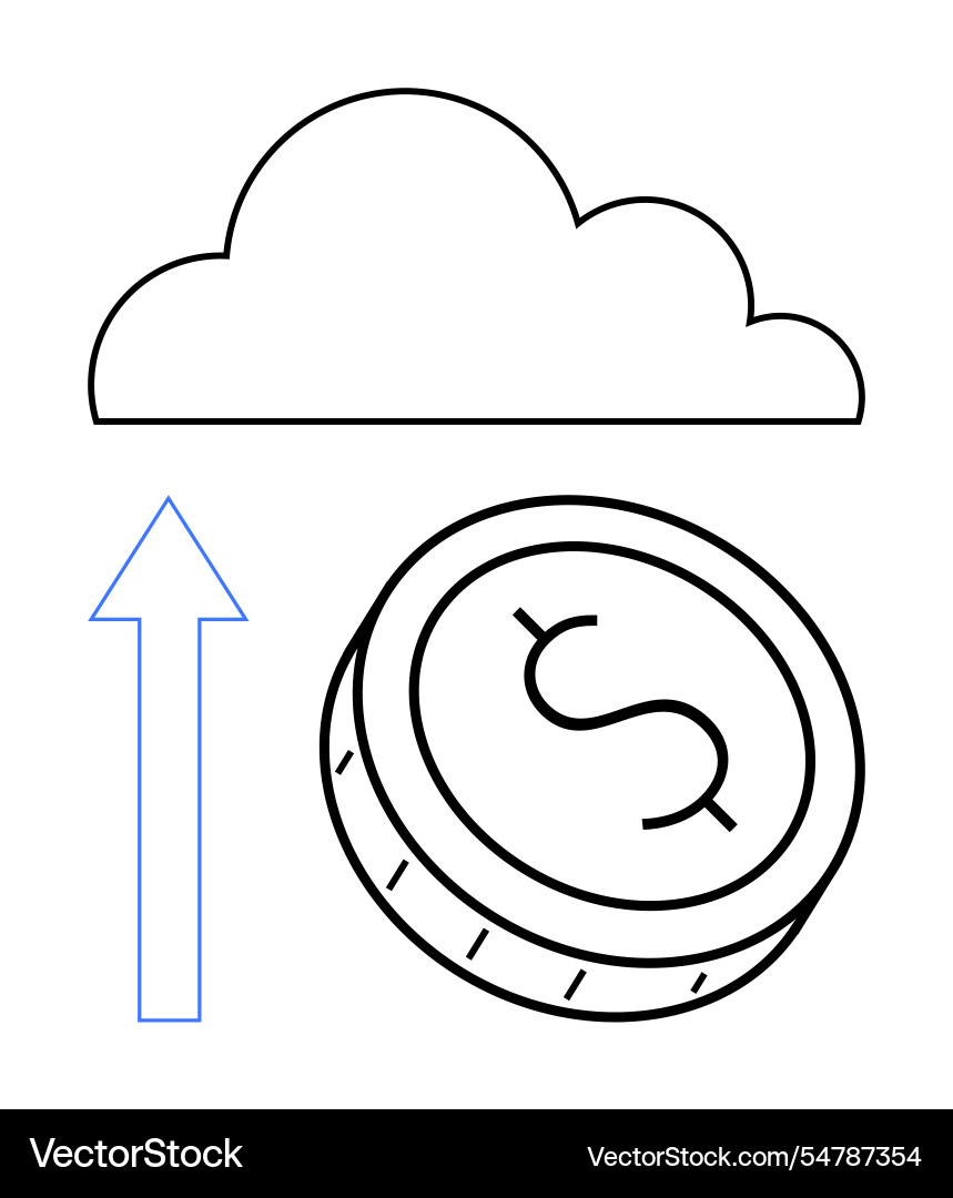 Cloud computing and online transactions symbolized Cloud computing and online transactions symbolized Vector Image