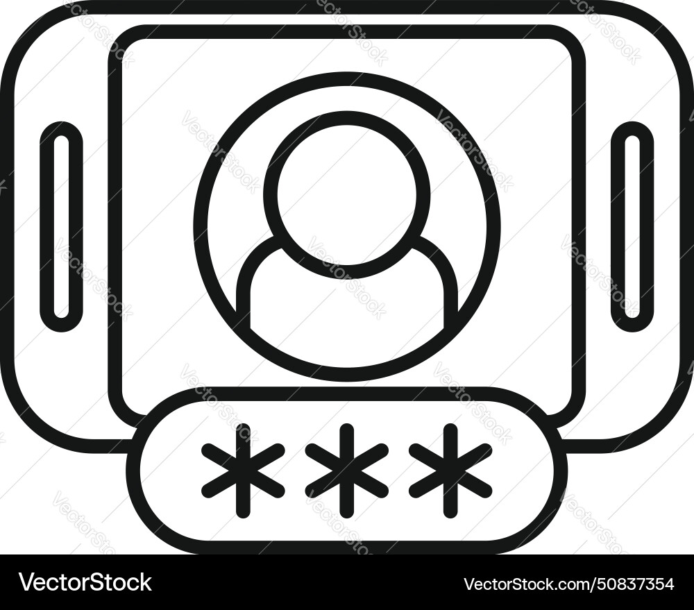 Code on new phone icon outline enter Code on new phone icon outline enter Vector Image