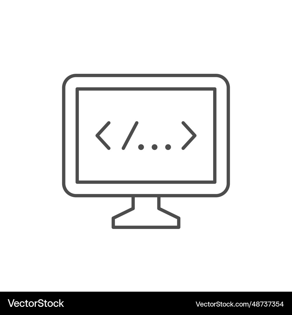Computer Coding Line Icon vector image